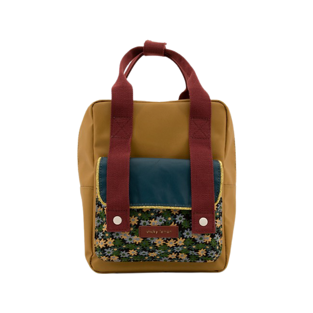 Kleiner Rucksack Golden | inventor green + flowerfield green