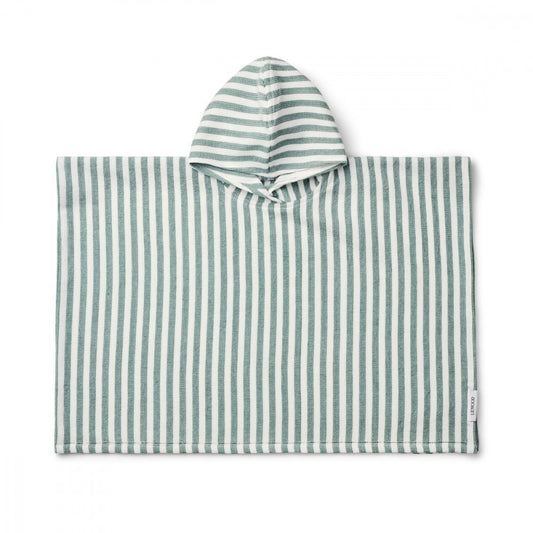 Liewood Badeponcho "Paco" in Y/D stripes Peppermint - White, Gr. 1 - 6 Jahre